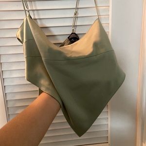 Danielle Bernstein Silk Scarf Tie Top